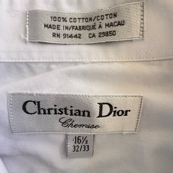 Christian Dior Chemise Cotton Button-Up Dress Shirt White - Picture 10 of 11
